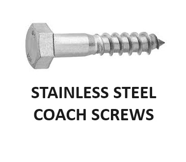 Coach Screws Hex Head Stainless Steel